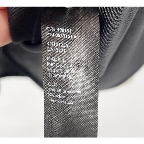 COS Sheer Mesh Dress Mini Black Bodycon Scoop Neck Sleeveless Tank Sz 8 - Picture 4 of 6